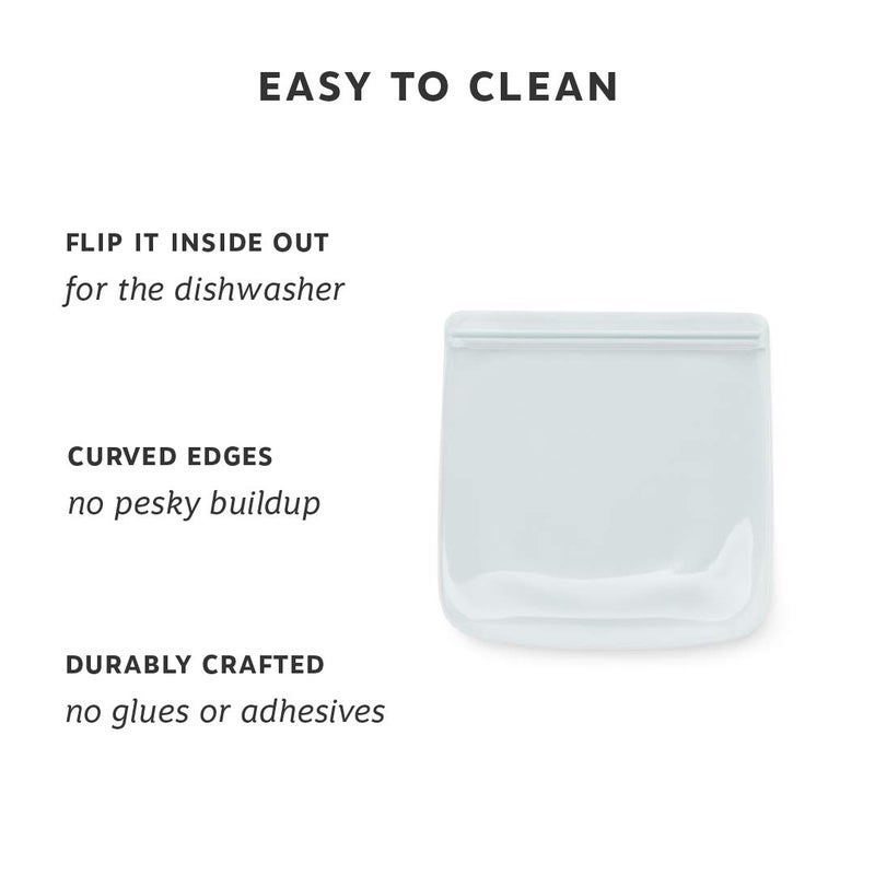 WP W&P Porter Silicone Reusable Storage Bag, Sandwich (34oz Flat), Mint, Food Storage Container, Microwave and Dishwasher Safe, Easy Cleaning - Image 2